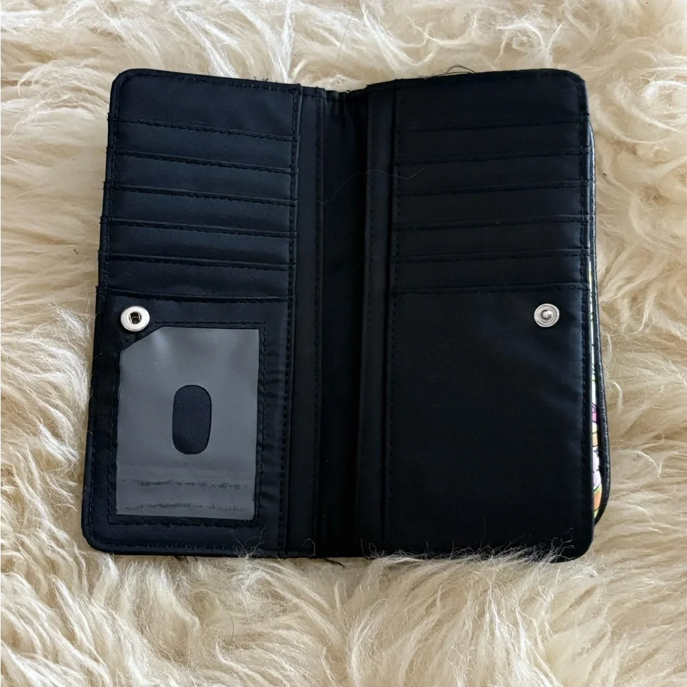 Black and Floral Card Holder Wallet